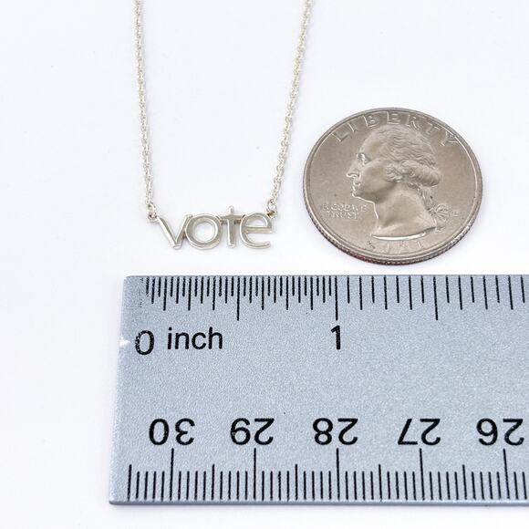 Vintage BOMA Sterling Silver 925 VOTE Chain Necklace 16", 17", 18" - Picture 4 of 6